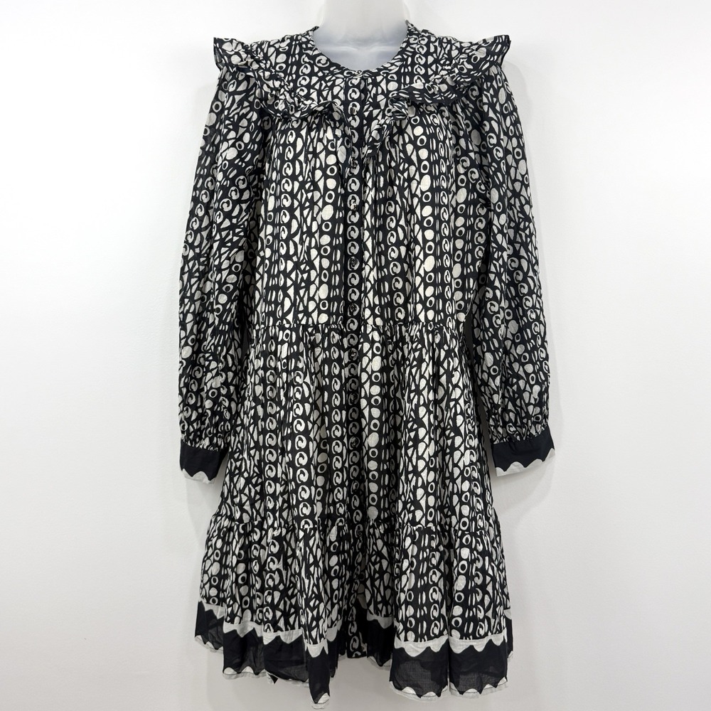 Cleobella Antonia Dress L Aztec 100% Organic Cotton Sustainable Peasant Boho